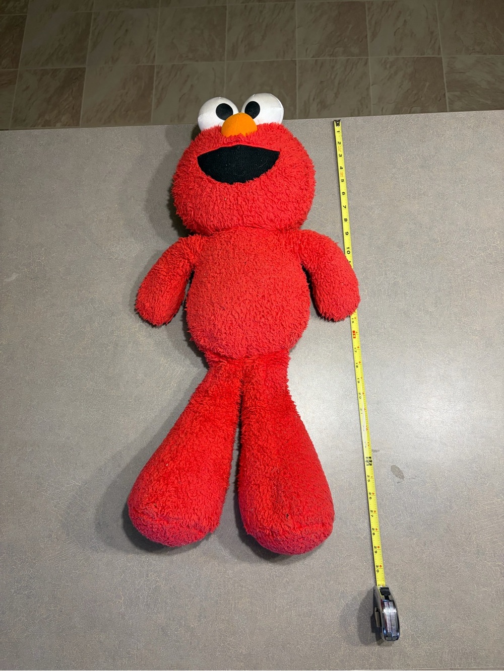 Elmo Sesame Street Stuffed Animal 28” Tall Approx USED, Prop Quality